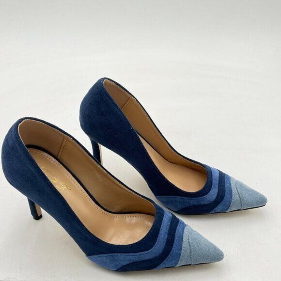 FOWT Women Kitten Heels Pumps High Heel Pointed Toe Pump Slip-on Rainbow Shoes - Picture 2 of 7